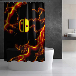 Шторка для душа Нинтендо шторм огненоое лого, цвет: 3D-принт — фото 2