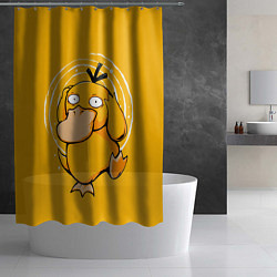 Шторка для душа Псидак желтая утка покемон, цвет: 3D-принт — фото 2