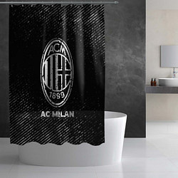 Шторка для душа AC Milan с потертостями на темном фоне, цвет: 3D-принт — фото 2