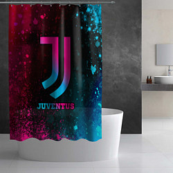 Шторка для душа Juventus - neon gradient, цвет: 3D-принт — фото 2