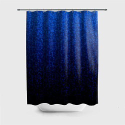 Шторка для душа Градиент мелкая мозаика сине-чёрный, цвет: 3D-принт