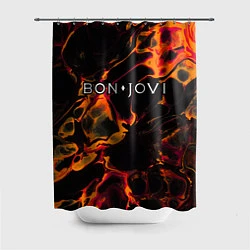 Шторка для душа Bon Jovi red lava, цвет: 3D-принт