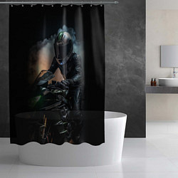 Шторка для душа Мотоциклист на мотоцикле, цвет: 3D-принт — фото 2