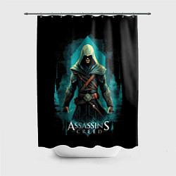 Шторка для душа Assassins creed темный стиль, цвет: 3D-принт