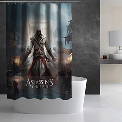 Шторка для душа Assassins creed poster game, цвет: 3D-принт — фото 2