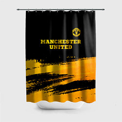 Шторка для душа Manchester United - gold gradient посередине, цвет: 3D-принт