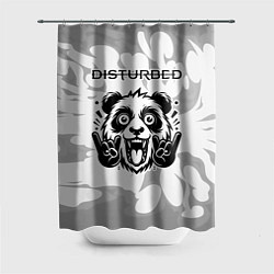 Шторка для душа Disturbed рок панда на светлом фоне, цвет: 3D-принт