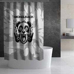 Шторка для душа Nickelback рок панда на светлом фоне, цвет: 3D-принт — фото 2
