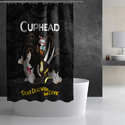 Шторка для душа Cuphead - devil play game, цвет: 3D-принт — фото 2