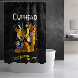 Шторка для душа Cuphead - dont deal with the devil, цвет: 3D-принт — фото 2