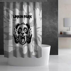 Шторка для душа Linkin Park рок панда на светлом фоне, цвет: 3D-принт — фото 2