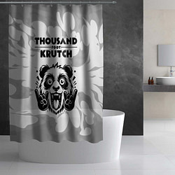 Шторка для душа Thousand Foot Krutch рок панда на светлом фоне, цвет: 3D-принт — фото 2
