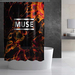 Шторка для душа Muse red lava, цвет: 3D-принт — фото 2