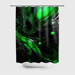 Шторка для душа Green dark abstract geometry style, цвет: 3D-принт