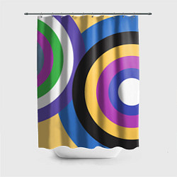 Шторка для душа Разноцветные круги, абстракция, цвет: 3D-принт