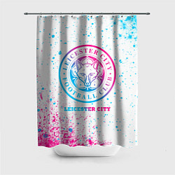 Шторка для душа Leicester City neon gradient style, цвет: 3D-принт