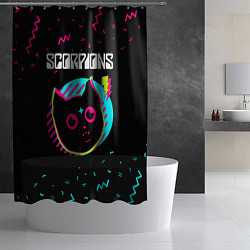 Шторка для душа Scorpions - rock star cat, цвет: 3D-принт — фото 2