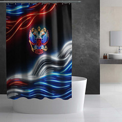 Шторка для душа Неоновые флаг и греб, цвет: 3D-принт — фото 2