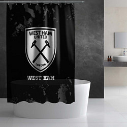 Шторка для душа West Ham sport на темном фоне, цвет: 3D-принт — фото 2