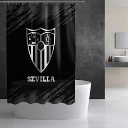 Шторка для душа Sevilla sport на темном фоне, цвет: 3D-принт — фото 2