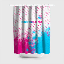 Шторка для душа Barcelona neon gradient style посередине, цвет: 3D-принт