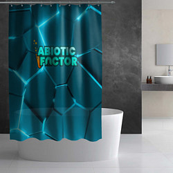 Шторка для душа Abiotic Factor logo neon, цвет: 3D-принт — фото 2