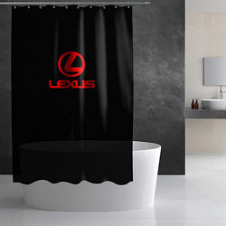 Шторка для душа Lexus red logo, цвет: 3D-принт — фото 2
