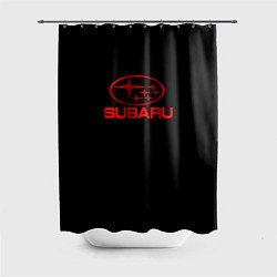 Шторка для душа Subaru red logo, цвет: 3D-принт