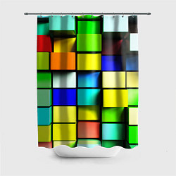 Шторка для душа Оптические кубы, цвет: 3D-принт