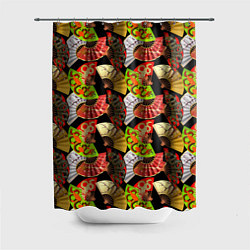 Шторка для душа Веера с драконами, цвет: 3D-принт