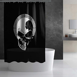 Шторка для душа Череп оп-арт девушка с книгой, цвет: 3D-принт — фото 2