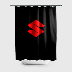 Шторка для душа Suzuki red logo, цвет: 3D-принт