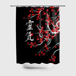 Шторка для душа Цветы сакуры, цвет: 3D-принт