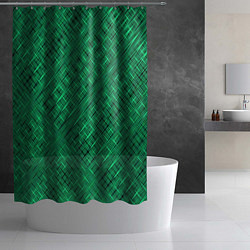 Шторка для душа Насыщенный зелёный текстурированный, цвет: 3D-принт — фото 2
