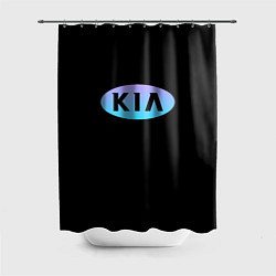 Шторка для душа KIA logo neon, цвет: 3D-принт