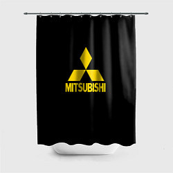 Шторка для душа Mitsubishi logo yelow, цвет: 3D-принт