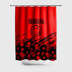 Шторка для душа Nirvana rock skull, цвет: 3D-принт