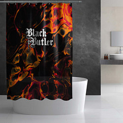 Шторка для душа Black Butler red lava, цвет: 3D-принт — фото 2