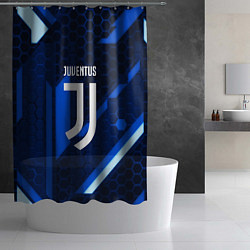 Шторка для душа Juventus sport geometry steel, цвет: 3D-принт — фото 2