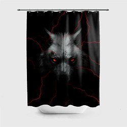Шторка для душа Волк и молний, цвет: 3D-принт