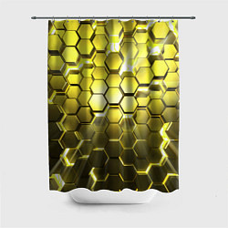 Шторка для душа Золотые соты, цвет: 3D-принт