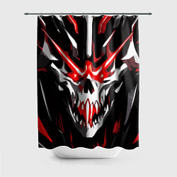 Шторка для душа Абстрактный белый череп и красные полосы, цвет: 3D-принт