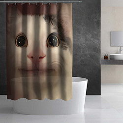 Шторка для душа Вежливый кот мем - big picture, цвет: 3D-принт — фото 2