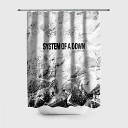 Шторка для душа System of a Down white graphite, цвет: 3D-принт