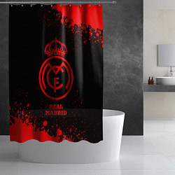 Шторка для душа Real Madrid - red gradient, цвет: 3D-принт — фото 2