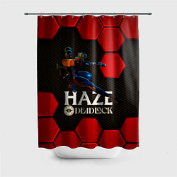 Шторка для душа Deadlock Haze красные плиты, цвет: 3D-принт