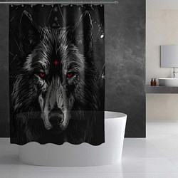 Шторка для душа Волк с красными глазами, цвет: 3D-принт — фото 2
