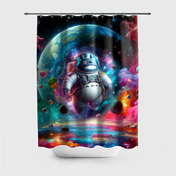 Шторка для душа Astronaut Totoro in neon space - ai art fantasy, цвет: 3D-принт