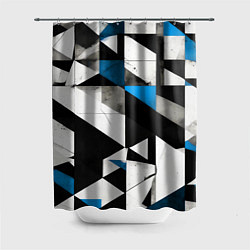 Шторка для душа Black and blue abstraction on a white background, цвет: 3D-принт