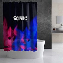 Шторка для душа Sonic neon flame, цвет: 3D-принт — фото 2